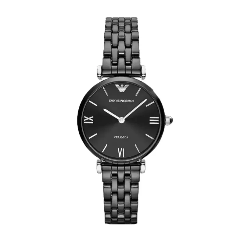 Emporio Armani Ceramica Black Dial Ladies Watch- AR1487